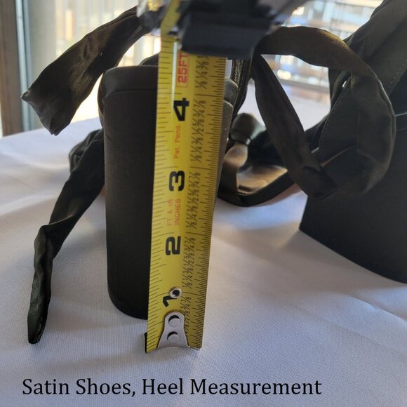 (NWT) ASOS Olive Green Satin Ankle Strap Block Heels Shoes (Size: 8) - Picture 3 of 10